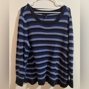 Lane Bryant Blue and Black Striped Sweater